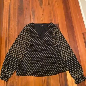 Madewell printed long sleeve blouse